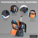 EVERKI 123 Wheeled 32L Laptop Backpack - Rolling Backpack for Men & Women - Carry-On Travel Roller Backpack for Laptops - Fits 15.6 to 16 Inches with Replaceable Wheels for Business & Work - Black