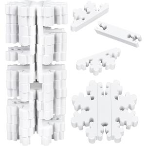 Christmas Wooden Blocks Stacking Game, Snowflake Collapsible Tower Game for Family Game Nights, Parties & Festive Decor, Suitable for Indoor/Outdoor Play