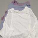 ODODOS 3-Pack Loose Tank Tops for Women Sleeveless Gym Athletic Workout Tops Yoga Shirts (Medium, Lavender+white+blue Fog (Crop))