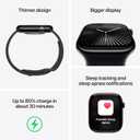 Apple Watch Series 10 [GPS 46mm case] Smartwatch with Jet Black Aluminum Case with Ink Sport Loop. Fitness Tracker, ECG App, Always-On Retina Display, Carbon Neutral (46mm case + Medium/Large band)