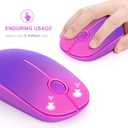 VssoPlor Wireless Mouse, 2.4G Slim Portable Computer Laptop Mouse with Nano Receiver Quiet Silent Optical Mice for Notebook, PC, Laptop, Computer-Gradient Purple