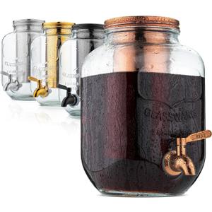 BTaT- 1 Gallon Cold Brew Coffee Maker, Thick Glass Pitcher with Stainless Steel Filter, Lid & Spigot, Iced Coffee & Sun Tea Brewer, Large Mason Jar Cold Brew Container, Fast Iced Tea Maker for Fridge
