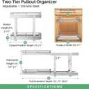 Pull out Cabinet Organizer, 2 Tiers 17"W X 21"D, Heavy Duty Smooth Sliding Under Cabinet Shelves for Pots and Pans, Full-Extension Roll out Drawers, Slide out Organization for Home Kitchen Pantry