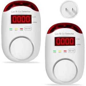 2 Packs Gas & Carbon Monoxide Detectors - Plug in Carbon Monoxide Detector & Propane, Natural Gas Detector, CO Monitor Alarm & Explosive Gas Detector Alarm for Home,RV