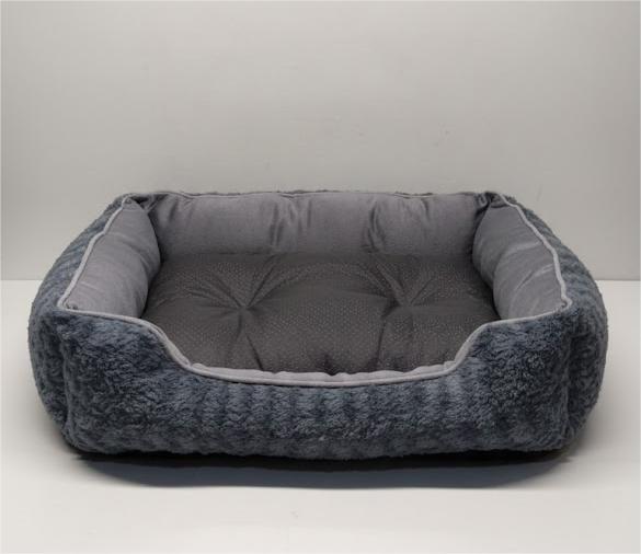 INVENHO Large Dog Bed for Large Medium Small Dogs, Rectangle Washable Orthopedic Dog Bed, Soft Calming Sleeping Puppy Bed Durable Pet Cuddler with Anti-Slip Bottom L(30"x24"x9") (Grey)