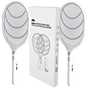 WBM Smart Bug Zapper, Rechargeable Electric Fly Swatter Racket, Large-2PK