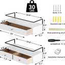 DreamPossible Floating Shelves for Wall Storage - Wall Mounted Bathroom Shelf Set of 2 with Drawers, Rustic Wood Shelves for Bedroom, Living Room, Kitchen, Home Decor, Plants, Books, 15.8 Inch Long