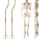 Briwooody 2 Pcs Skeleton Stand Pose N Stay Metal Stand for 5.4 FT Tall Skeletons Halloween Decor Accessories(Prongs Base)