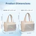 TOPDesign Puffer Tote Bag for Women, Lightweight Puffy Handbag with Compartments, Quilted Shoulder Bag for Work, Travel, Gym Beige Medium