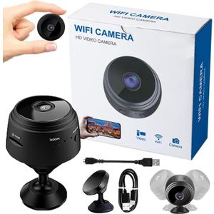 2026 New Magnetic Mini Security Camera 1080p Outdoor and Indoor Use Home Security Camera Night Vision Motion Detection (Black)