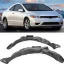 HECASA Front Inner Fender Liner Compatible with 2006-2011 Honda Civic Coupe 2-Door Splash Shield Guard Replacement for HO1250106 HO1251106 74101SVAA00 74151SVAA00 Driver & Passenger Side PE Plastic