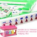 Kinlop American Mahjong Bag Empty Clear Mahjong Tiles Bag, Letter Embroidery Mahjongs Case for Standard Size American Mahjongs Set, Case Only(Pink,Mahj)