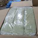 MAXYOYO Tri-Fold Mattress, 6 Inch Tufted Folding Futon Foam Bed, Foldable Floor Mattress Guest Bed Futon Topper Portable Camping Sleeping with Corded Fabric, Green, 59"x79" (Queen)