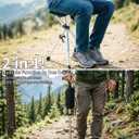 Walking Cane with Seat, 2-in-1 Lightweight Walking Stick Chair for Seniors Adults, 265 lbs Heavy Duty Anti-Slip Trekking Pole with Foldable Seat, Portable Cane Chair for Hiking Camping Fishing Travel, One Size