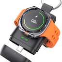 for Samsung Galaxy Watch Charger for 8/7/6/5/4/3/Ultra/Active2 - USB-C Travel Wireless Charger,1400mAh Compact Power Bank with Keychain (Fits Galaxy Watch 8 Ultra/Classic)