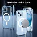 3 x ESR for iPhone 15 Case, Translucent Matte Case, Compatible with MagSafe, Military-Grade Protection, Classic Series,Clear Blue