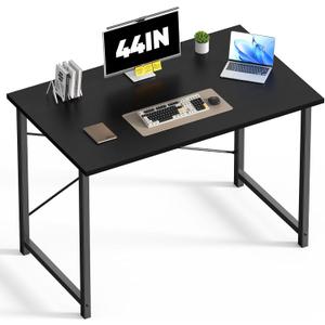 DUMOS 44 in Computer Desk for Home Office, Modern Study Work Table Simple Style for Bedroom, Writing Desks with X-Shaped Reinforcement, Black, 44 Inch-1 Pack