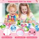 Valentines Day Gifts for Kids Classroom, 24 Pack Axolotl Plush Toys with Kids Valentines Cards, Stuffed Axolotl for School Valentines Gifts Exchange, Valentines Party Favors Supply for Boys Girls