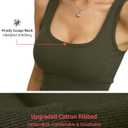 Womens Cotton Ribbed Tank Tops Basic Fitted Sleeveless Shirt y2k Slim Scoop Neck Top Cute Summer Going Out Tank (XL)