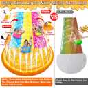 [ 3 Sided Safe Fence ] Extra Width Triple Slip Water Slide with 3-Way Sprinklers, Backyard Lawn Water Slides and 3 Bodyboards with Handle, Summer Outdoor Water Fun Toys for Kids Adults,16Ft x 7Ft