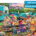 Buffalo Games - Aimee Stewart - Family Campsite - Look Closer - 500 Piece Jigsaw Puzzle for Adults with 10 Hidden Images - Challenging Puzzle for Game Nights - Finished Size 21.25 x 15.00