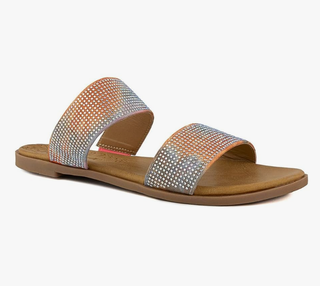 Sugar Women's Slide Sandals – Stylish Slip-On Flats for Casual, Dressy, Beach, or Pool Wear, 6