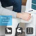 Portable Air Conditioner Hose, Length up to 60", Anti-Clockwise Thread, AC Hose with 5.9" Diameter, Exhaust Hose for Portable Air Conditioner (White)