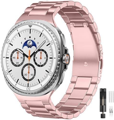 Lerobo Stainless Steel Band Compatible with Samsung Galaxy Watch 8 7 6 5 4 FE 40mm 44mm 45mm/Galaxy Watch 8 Classic 6 4 Classic 43mm 47mm 42mm 46mm, 20mm Metal Replacement Band for Men Women