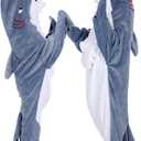 Shark Blanket Hoodie Kids Dinosaur Wearable Blanket Gifts for Girls Onesie (XS)