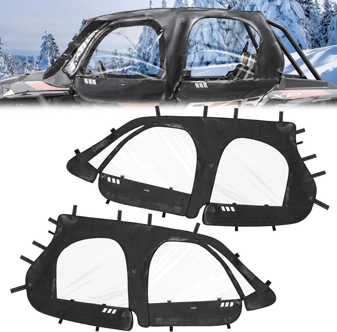 StarknightMT Cab Enclosure For RZR XP4 1000 2014-2023, Upgraded Zipper Soft Upper Doors Waterproof Side Window Compatible With Polaris 2014-2023 RZR XP 4 1000/19-21 XP4 TURBO
