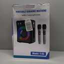 Karaoke Machine, Portable Bluetooth Karaoke Speaker with 2 Wireless Microphones, PA System for Adults Kids with LED Lights & Echo Adjustment, Supports TWS/TF/USB/AUX for Home Party (T03-2 MICS)