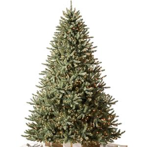 Balsam Hill 7.5ft Pre-Lit Classic Blue Spruce - Artificial Christmas Tree with 2,960+ Tips, 1,000 Clear LED Lights, Easy Plug Technology & Premium Stand for Indoor Holiday Decorating