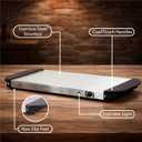 OVENTE Electric Warming Tray with Adjustable Temperature Control, Compact Food Warmer & Server for Buffets, Parties, Events, and Dinners, Cool-Touch Handles, Stainless Steel, Silver FW170S