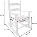 Kids Rocking Chair Wooden Comfy Recliner Rocker for Toddler Ages 3-6 Baby Child Lounge Chair Indoor Outdoor Children Playroom Anti-Tip Design Safe & Sturdy White, 3-6 years old