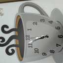 Fomaris Coffee Cup Wall Clock - White Modern Farmhouse Decor, Silent Non-Ticking Battery Operated Kitchen Clock for Coffee Bar, Cafe & Restaurant, 10.2x12 Inch, Small