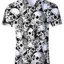 RAISEVERN Mens Hawaiian Shirt Casual Button Down Short Sleeve Tropical Beach Dress Shirt for Summer Holiday (Medium, 00 Multicoloured 01)