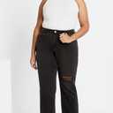 City Chic Women's Plus Size Harley Kenia Straight Jean (Black, 20)