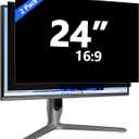 [2-Pack] 24 Inch Computer Privacy Screen for 16:9 Monitor, Removable Anti Glare Blue Light Filter & Anti-Scratch Protector Film - Eye Protection Privacy Shield for Desktop Monitors