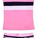 JerrisApparel Little Girls' Summer Two Piece Boyshort Tankini Kids Swimsuit XL