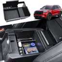 RUNROAD Center Console Organizer Tray Compatible with 2026 2025 2024 2023 2022 2021 2020 Ford Explorer Accessories, Armrest Storage Box For Explorer XLT Limited Platinum Middle Console Dividers, Black