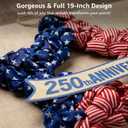 4th of July Wreath Patriotic Decorations for Front Door - 19 inch Memorial Day 250th Anniversary USA Fourth of July Burlap Star Wreath, Red White and Blue Hanging for Independence Day 2026 Decor