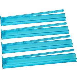 American Acrylic Mahjong All-in-one Tile Rack with Pusher Combo, Modern Mahjong Tiles Racks Pusher 17.7" (Set of 4, Blue)
