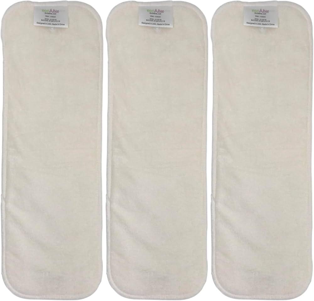 Pads – Snap-in Rayon Inserts for Cloth Diapers (Size 4x11 Inch; Pack of 4)