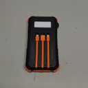 Power-Bank-Solar-Charger 45800mAh Fast Charging with 3 Built-in Cables LED Flashlight Portable External Battery Pack Compatible with All Smartphone, Tablet, Drone, Camera, etc. (Orange)