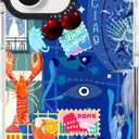 for iPhone 16 Plus Case Travel Adventure Collage Pattern Military Grade Drop Protection Voyage Slim TPU Cover with Camera Protection for Women Girls Travel Lovers (BlueRome)