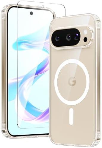 FNTCASE for Google Pixel 10 Case: Pixel 10 Pro Case Google 9/9 Pro Magnetic Clear Slim PhoneCase | Anti-Drop Shockproof Scratch Protective Thin Transparent Crystal Cell Phone Cover(Clear), Pack 3