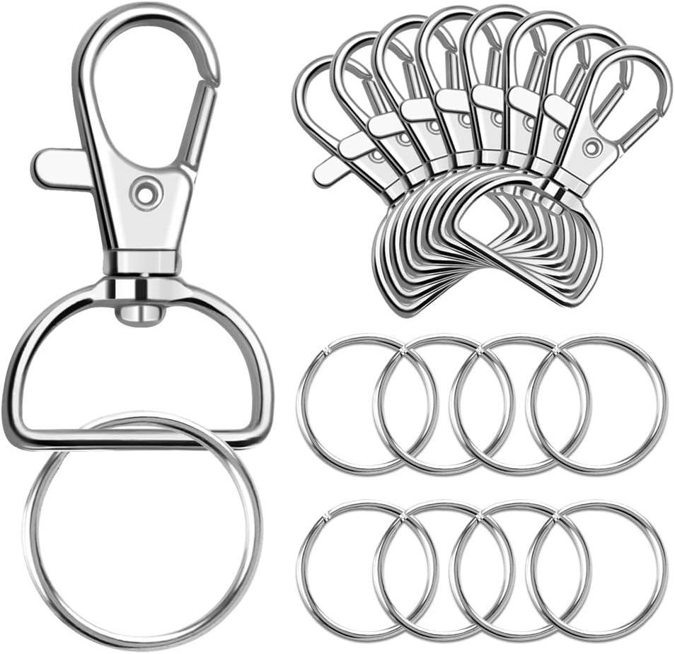 2 x PAXCOO 100 Pcs Key Chain Hooks with Key Rings (Large Size)