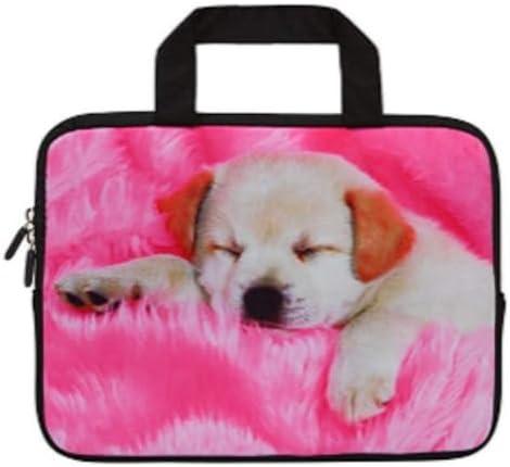 RUYIDAY 14 15 15.4 15.6 inch Laptop Handle Bag Computer Protect Case Pouch Holder Notebook Sleeve Neoprene Cover Soft Carrying Travel for Dell Lenovo Toshiba HP Chromebook ASUS Acer (Sleeping Dog)