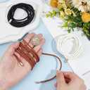 CRASPIRE 6Pcs Thin Braided Belt 3 Colors PU Leather Boho Knotted Waistband Rope 59in(150cm) Adjust Beaded Vintage Skinny Tie Trendy Decorative Woven Waist Cord for Lady Women Summer Skirt Dress