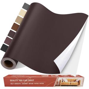 Yikda Self Adhesive Leather Repair Patch Kit, 31.4 in x 16 in Large Vinyl Leather Repair Tape for Furniture, Car Seat, Couch, Sofa, Chair Smooth Red